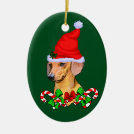Ornamento De Cerâmica Dachshund Christmas