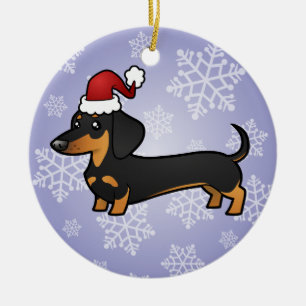 Ornamento De Cerâmica Dachshund do Natal