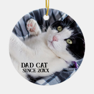 Ornamento De Cerâmica Daddy cat since Photo cute cat