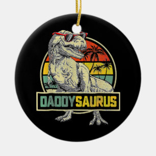 Ornamento De Cerâmica Daddysaurus Funny T Rex Dinossaur Pai Vintage