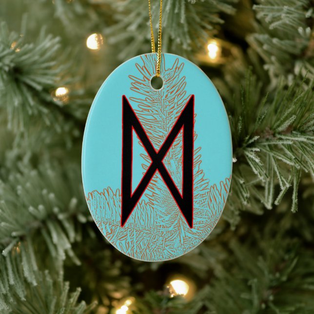 Ornamento De Cerâmica Dagaz Viking Rune Yule Ornament - Breakthrough! (Árvore)