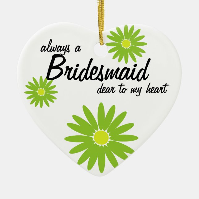 Ornamento De Cerâmica Daisy Wedding Bridesmaid (Frente)