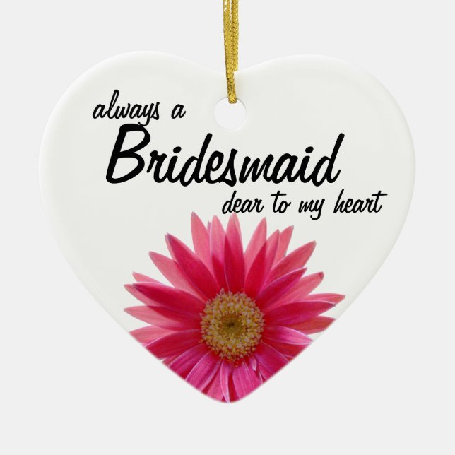 Ornamento De Cerâmica Daisy Wedding Bridesmaid (Frente)