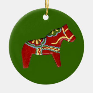 Ornamento De Cerâmica Dala Horse Ornament