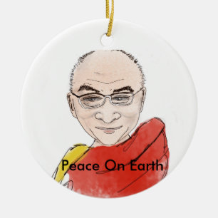 Ornamento De Cerâmica Dalai Lama - paz na terra