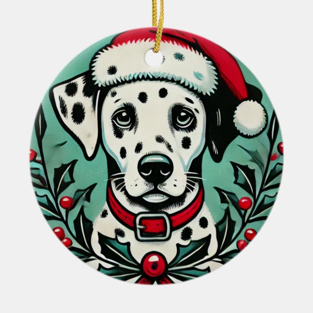 Ornamento De Cerâmica Dalmaciano de Natal (Frente)
