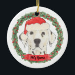 Ornamento De Cerâmica Dalmático personalizado<br><div class="desc">Faça a lista legal este ano com um ornamento personalizado do seu doce dalmata! Para os presentes mais doces,  emparelhe-o com um impressão de arte correspondente ou outro item da minha coleção!</div>