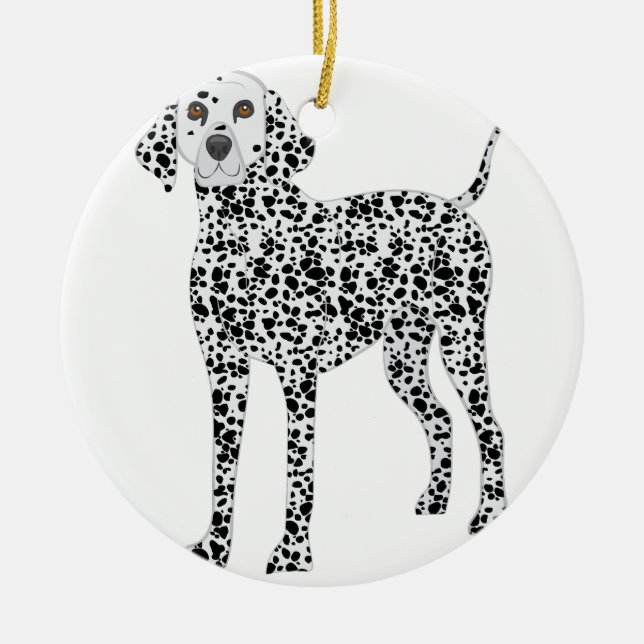 Ornamento De Cerâmica Dalmation (Frente)