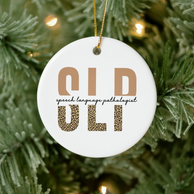 Ornamento De Cerâmica Dama patologista de língua impressão do SLP (Árvore)