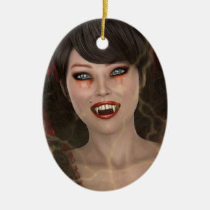 Ornamento De Cerâmica Dama Vampira