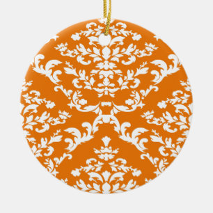 Ornamento De Cerâmica Damasceno Laranja Ousado em Emporiomoffa