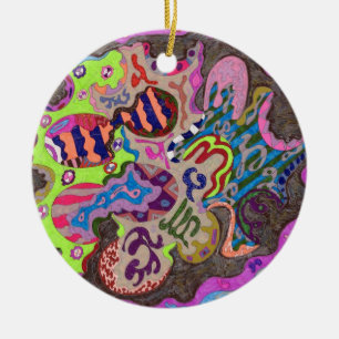 Ornamento De Cerâmica "Dança" Abstrato Art