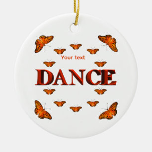 Ornamento De Cerâmica Dança com design de borboletas
