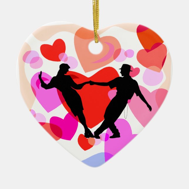Ornamento De Cerâmica dança de salão de baile (Frente)