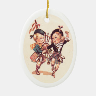 Ornamento De Cerâmica Dança escocesa das crianças