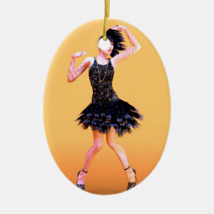 Ornamento De Cerâmica Dança Flapper Vintage