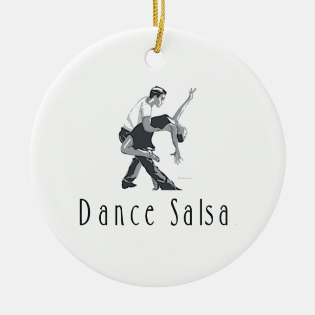 Ornamento De Cerâmica Dança SUPERIOR da salsa (Frente)