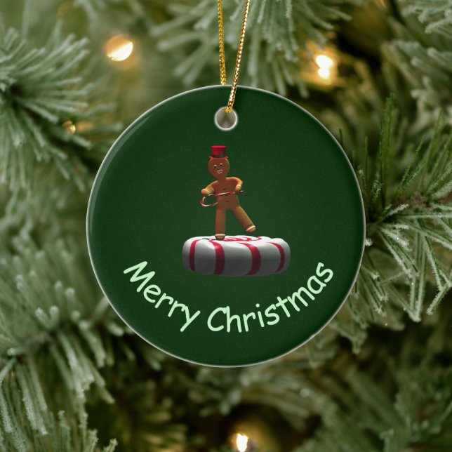 Ornamento De Cerâmica Dançando Cartoon Gingerbird Man (Árvore)