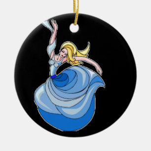 Ornamento De Cerâmica Dançarina de azul
