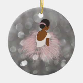 Ornamento De Cerâmica Dançarina de Ballerina Afro-Americana