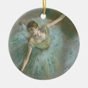 Ornamento De Cerâmica Dançarina em Verde Edgar Degas