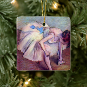 Ornamento De Cerâmica Dançarina Sentada de Edgar Degas, Arte de Balé Vin