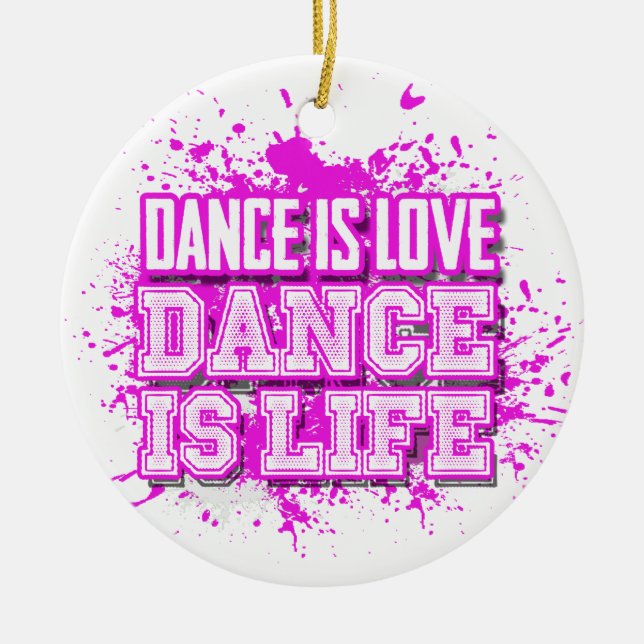 Ornamento De Cerâmica Dance is Love Dance é Life Photo Ornament (Frente)