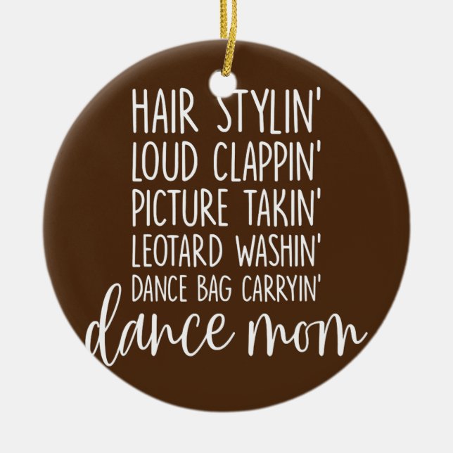 Ornamento De Cerâmica Dance Mamãe Favorita Mãe Dance Bag Carryin (Frente)
