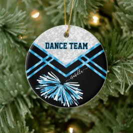Ornamento De Cerâmica Dance Team Black, White e Baby Blue
