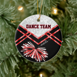 Ornamento De Cerâmica Dance Team Black, White e Red