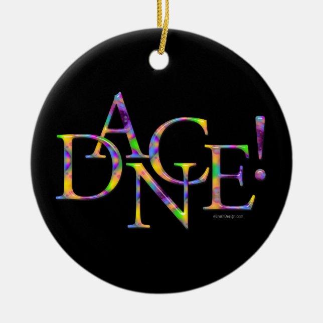 Ornamento De Cerâmica Dance! (Tie-dye) (Frente)