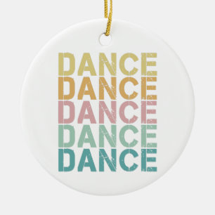 Ornamento De Cerâmica Dance Vintage Lettering Para Retro Disco House