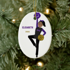 Ornamento De Cerâmica DanceLine Girl in Black, Purple e Dourado
