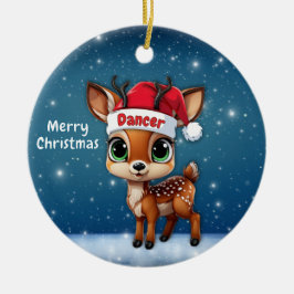 Ornamento De Cerâmica Dancer Baby Deer, Fawn, Doe, Reindeer🦌 🎄
