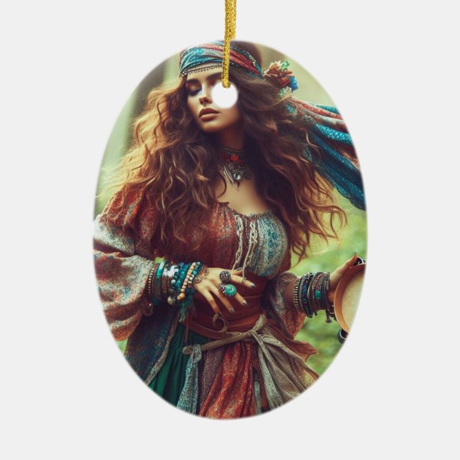 ORNAMENTO DE CERÂMICA DANCING GYPSI (Frente)