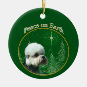 Ornamento De Cerâmica Dandie Dinmont Terrier Peace