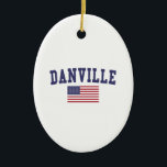 Ornamento De Cerâmica Danville CA EUA Flag<br><div class="desc">USA Flag Danville CA t shirts. Camisas incríveis de design,  T-Shirts,  Canecas de cerveja,  entre outros produtos. Incrível ideia de presente.</div>