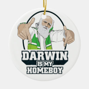 Ornamento De Cerâmica Darwin é meu ficar em casa (a cor completa)