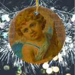 Ornamento De Cerâmica Das Kind, A Criança<br><div class="desc">Uma colagem mestiça de Angelandspot reproduzida num ornamento.</div>