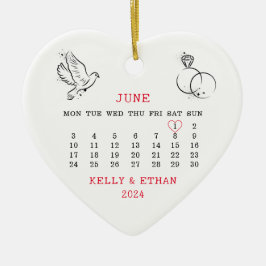 Ornamento De Cerâmica Data Mínima de Casamento Casada 2024