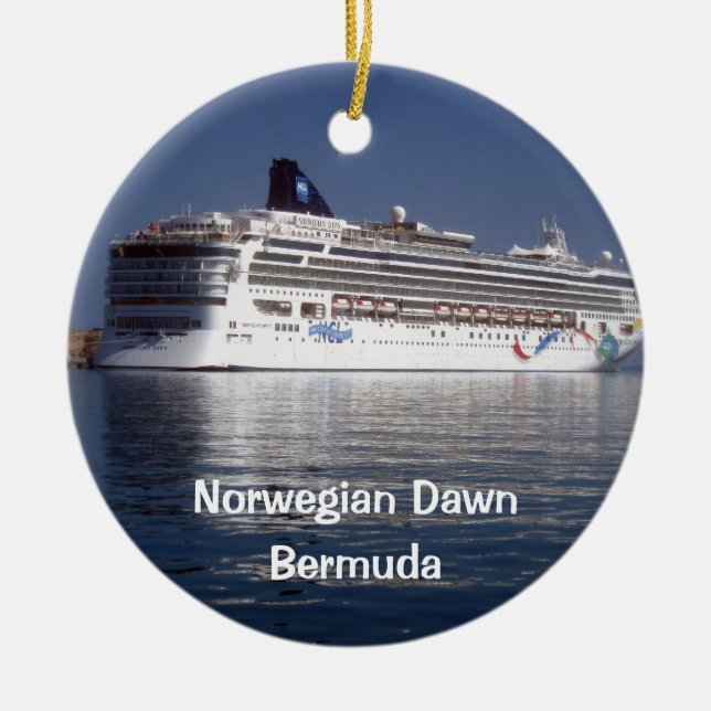 Ornamento De Cerâmica Dawn Norueguês, Dawn Norueguês, Bermudas (Frente)