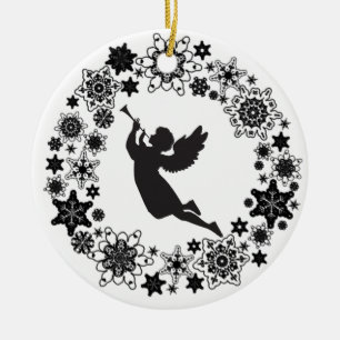 Ornamento de Cerâmica de Angel Silhouette de Nata