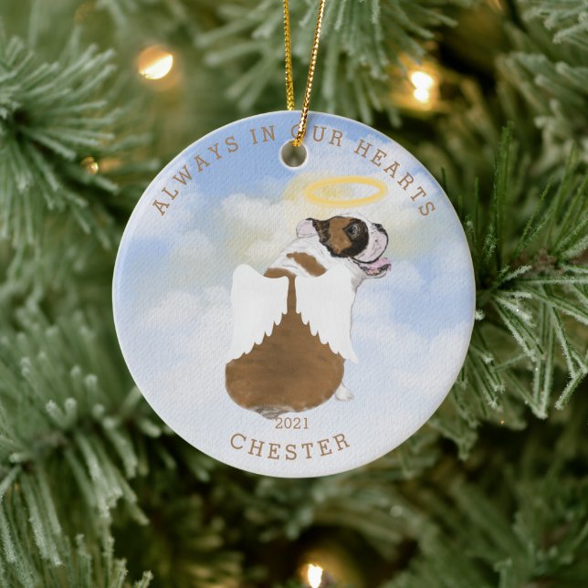 ornamento de cerâmica de anjo memorial cachorro as (Árvore)