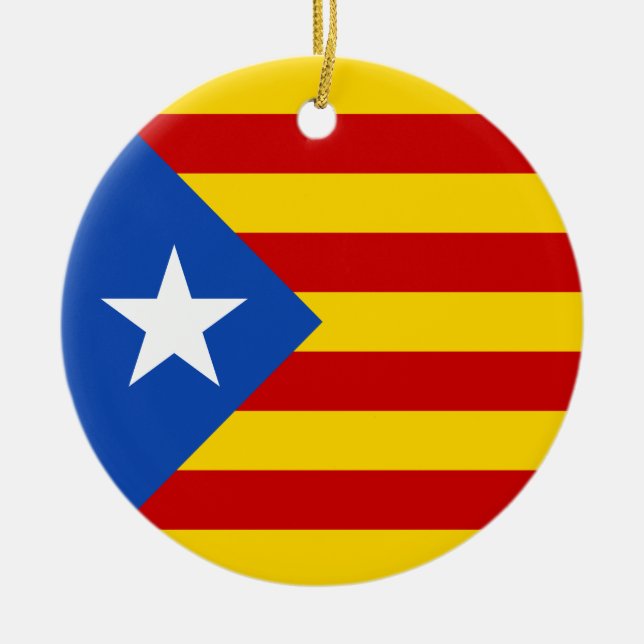 Ornamento De Cerâmica De "bandeira Catalan da independência L'Estelada (Frente)