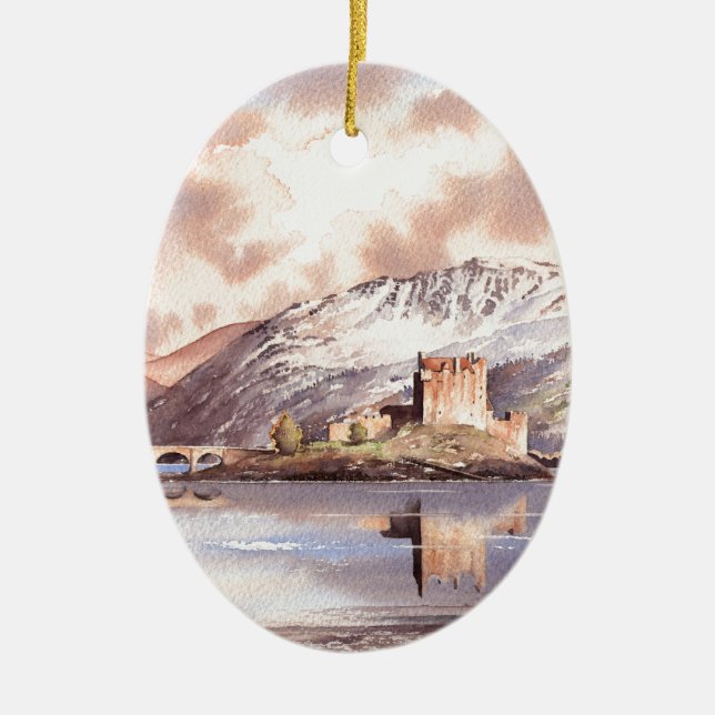 Ornamento De Cerâmica De "castelo" Scotland Eilean Donan (Frente)
