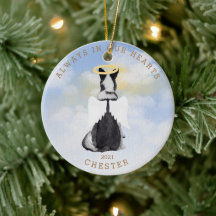 ornamento de cerâmica de foto com anjo memorial ca