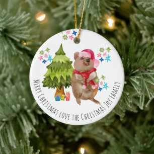 Ornamento de Cerâmica de Natal de Quokka Cute Pers