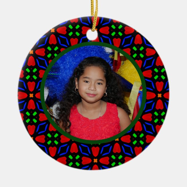 Ornamento de Cerâmica de Natal Personalizável (Frente)