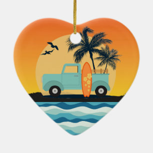 Ornamento De Cerâmica De Surfe