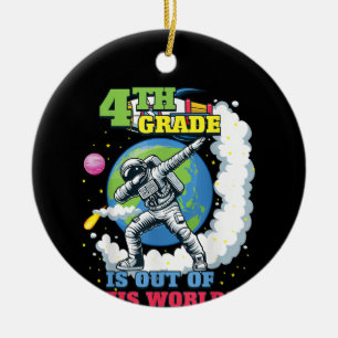 Ornamento De Cerâmica De volta à Escola 4º Espaço Fora deste Mundo
